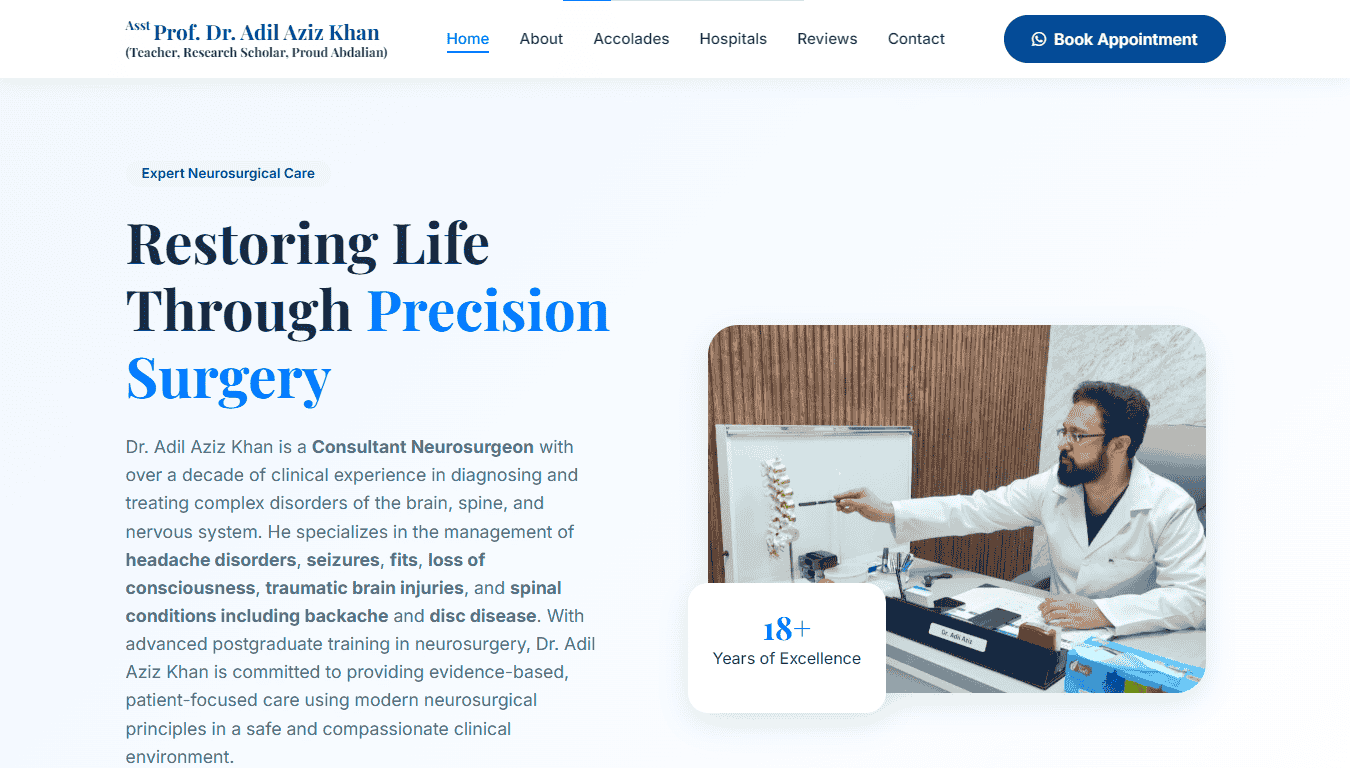 Dr Adil Aziz Website preview
